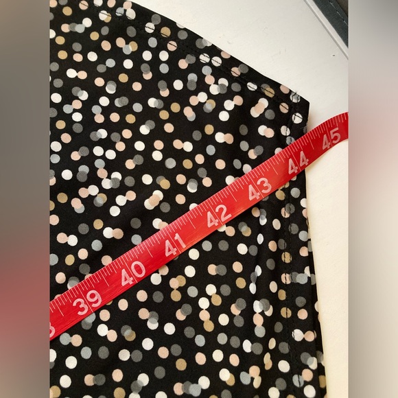 Perceptions New York Polka Dot Print Faux Wrap Dress w/Handkerchief Hem, Size L - Picture 9 of 11
